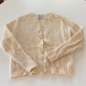 Vintage 100% Scottish wool Cable Knit Cream Sweater